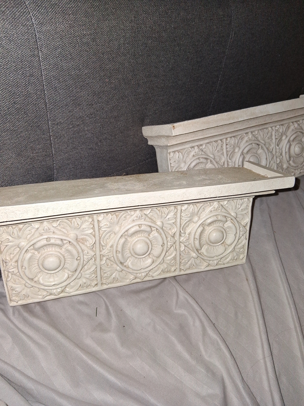 Pair Of Ornate Cream Decorative Wall Shelf Panel - Classic Home Accent